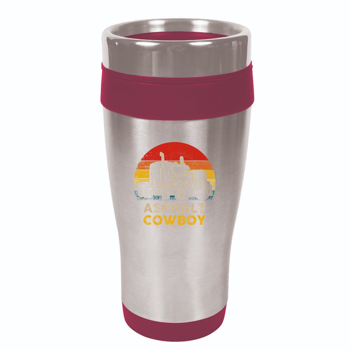 Asphalt Cowboy Vintage Trucker Retro Style 16oz Travel Tumbler