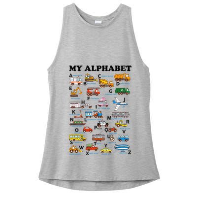 Alphabet Construction Vehicles Abc Learning Teaching Ladies PosiCharge Tri-Blend Wicking Tank