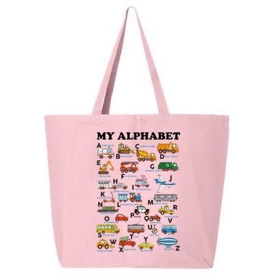 Alphabet Construction Vehicles Abc Learning Teaching 25L Jumbo Tote