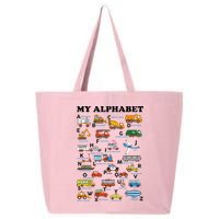 Alphabet Construction Vehicles Abc Learning Teaching 25L Jumbo Tote