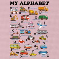 Alphabet Construction Vehicles Abc Learning Teaching 25L Jumbo Tote