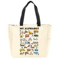 Alphabet Construction Vehicles Abc Learning Teaching Zip Tote Bag