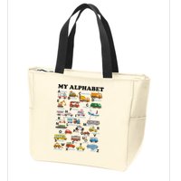 Alphabet Construction Vehicles Abc Learning Teaching Zip Tote Bag