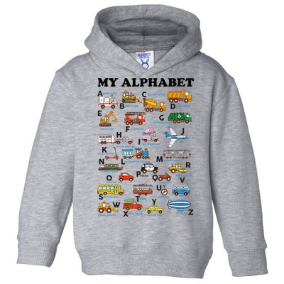 Alphabet Construction Vehicles Abc Learning Teaching Toddler Hoodie