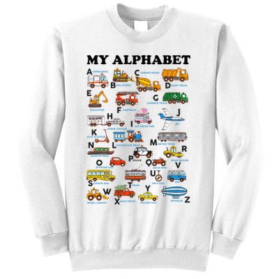 Alphabet Construction Vehicles Abc Learning Teaching Sweatshirt
