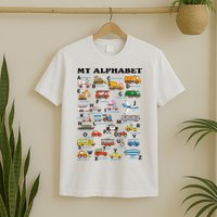 Alphabet Construction Vehicles Abc Learning Teaching T-Shirt