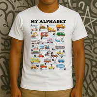 Alphabet Construction Vehicles Abc Learning Teaching T-Shirt