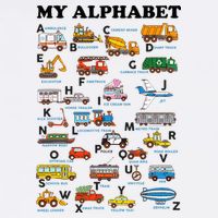 Alphabet Construction Vehicles Abc Learning Teaching T-Shirt