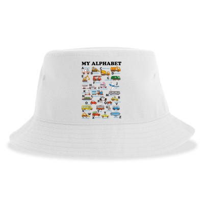 Alphabet Construction Vehicles Abc Learning Teaching Sustainable Bucket Hat