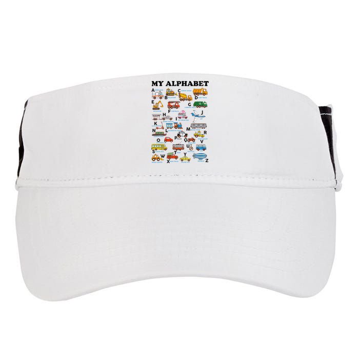 Alphabet Construction Vehicles Abc Learning Teaching Adult Drive Performance Visor