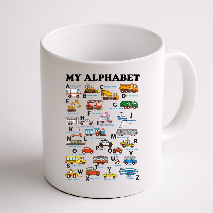 Alphabet Construction Vehicles Abc Learning Teaching Mug