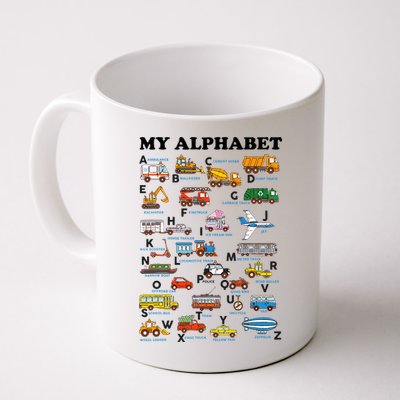 Alphabet Construction Vehicles Abc Learning Teaching Mug
