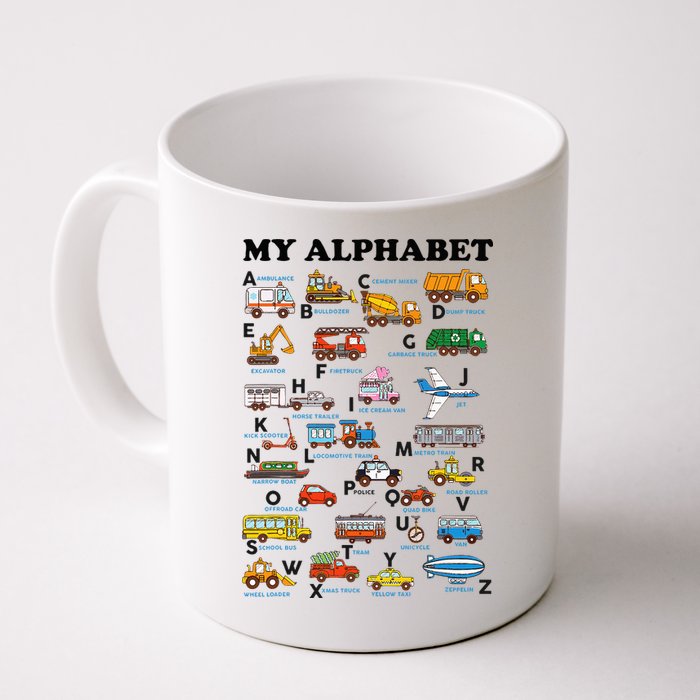 Alphabet Construction Vehicles Abc Learning Teaching Mug