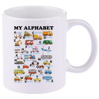Alphabet Construction Vehicles Abc Learning Teaching 11oz C Handle Ceramic Mug