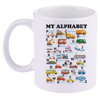 Alphabet Construction Vehicles Abc Learning Teaching 11oz C Handle Ceramic Mug