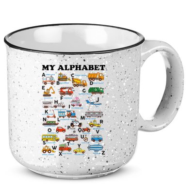 Alphabet Construction Vehicles Abc Learning Teaching 15oz Campfire Ceramic Mug