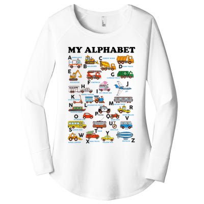 Alphabet Construction Vehicles Abc Learning Teaching Women's Perfect Tri Tunic Long Sleeve Shirt