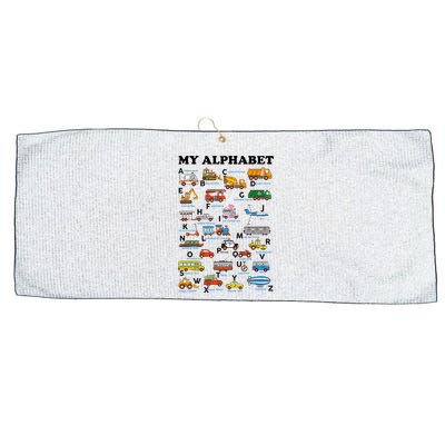 Alphabet Construction Vehicles Abc Learning Teaching Large Microfiber Waffle Golf Towel