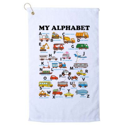 Alphabet Construction Vehicles Abc Learning Teaching Golf Towel