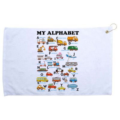 Alphabet Construction Vehicles Abc Learning Teaching Grommeted Golf Towel