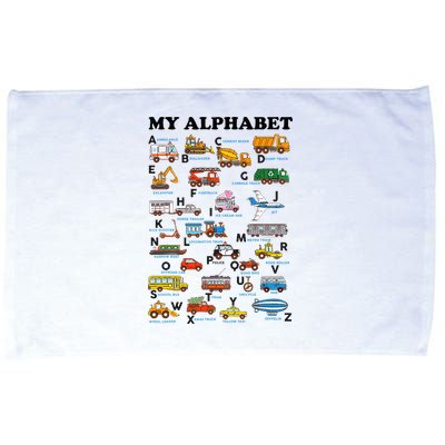 Alphabet Construction Vehicles Abc Learning Teaching Microfiber Hand Towel