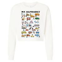 Alphabet Construction Vehicles Abc Learning Teaching Cropped Pullover Crew