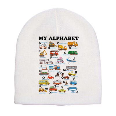 Alphabet Construction Vehicles Abc Learning Teaching Short Acrylic Beanie