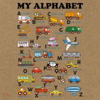 Alphabet Construction Vehicles Abc Learning Teaching Cotton Canvas Backpack