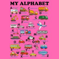 Alphabet Construction Vehicles Abc Learning Teaching Stripe Pom Pom Beanie