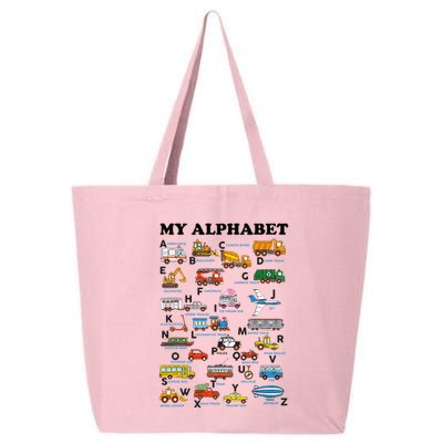 Alphabet Construction Vehicles Abc Learning Teaching 25L Jumbo Tote