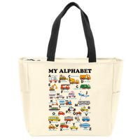 Alphabet Construction Vehicles Abc Learning Teaching Zip Tote Bag
