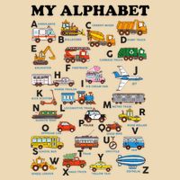 Alphabet Construction Vehicles Abc Learning Teaching Zip Tote Bag