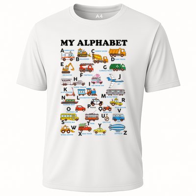 Alphabet Construction Vehicles Abc Learning Teaching Performance Shirt