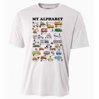 Alphabet Construction Vehicles Abc Learning Teaching Cooling Performance Crew T-Shirt