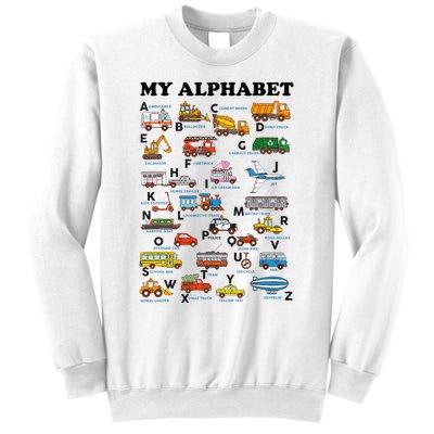 Alphabet Construction Vehicles Abc Learning Teaching Sweatshirt