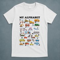 Alphabet Construction Vehicles Abc Learning Teaching T-Shirt