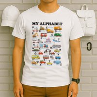 Alphabet Construction Vehicles Abc Learning Teaching T-Shirt