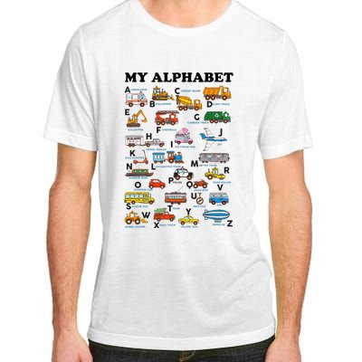 Alphabet Construction Vehicles Abc Learning Teaching Adult ChromaSoft Performance T-Shirt