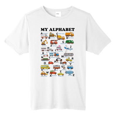 Alphabet Construction Vehicles Abc Learning Teaching Tall Fusion ChromaSoft Performance T-Shirt