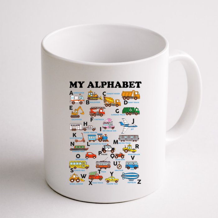 Alphabet Construction Vehicles Abc Learning Teaching Mug