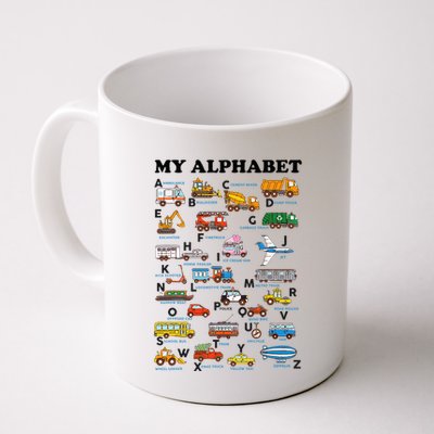 Alphabet Construction Vehicles Abc Learning Teaching Mug