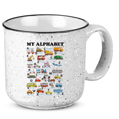 Alphabet Construction Vehicles Abc Learning Teaching 15oz Campfire Ceramic Mug