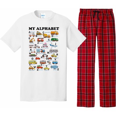 Alphabet Construction Vehicles Abc Learning Teaching Pajama Set