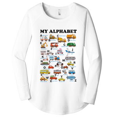 Alphabet Construction Vehicles Abc Learning Teaching Women's Perfect Tri Tunic Long Sleeve Shirt