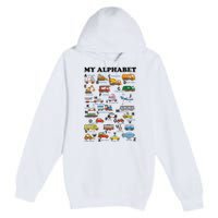 Alphabet Construction Vehicles Abc Learning Teaching Premium Pullover Hoodie