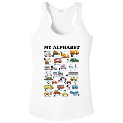Alphabet Construction Vehicles Abc Learning Teaching Ladies PosiCharge Competitor Racerback Tank