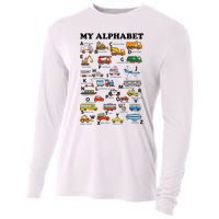 Alphabet Construction Vehicles Abc Learning Teaching Cooling Performance Long Sleeve Crew