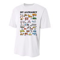 Alphabet Construction Vehicles Abc Learning Teaching Performance Sprint T-Shirt