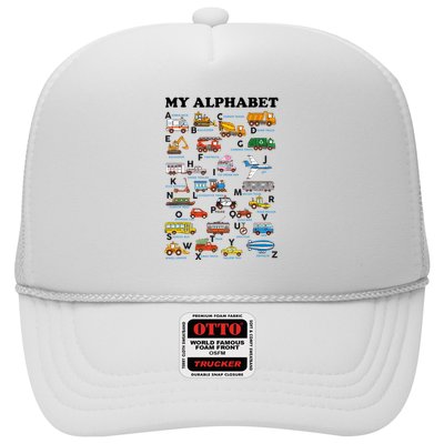 Alphabet Construction Vehicles Abc Learning Teaching Trucker Hat