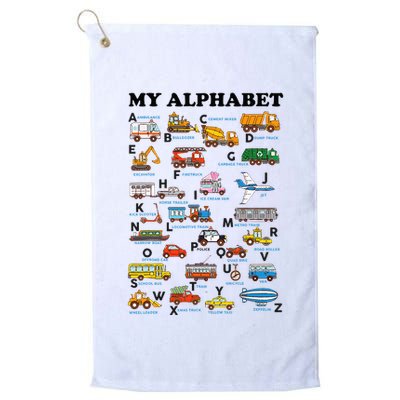Alphabet Construction Vehicles Abc Learning Teaching Golf Towel